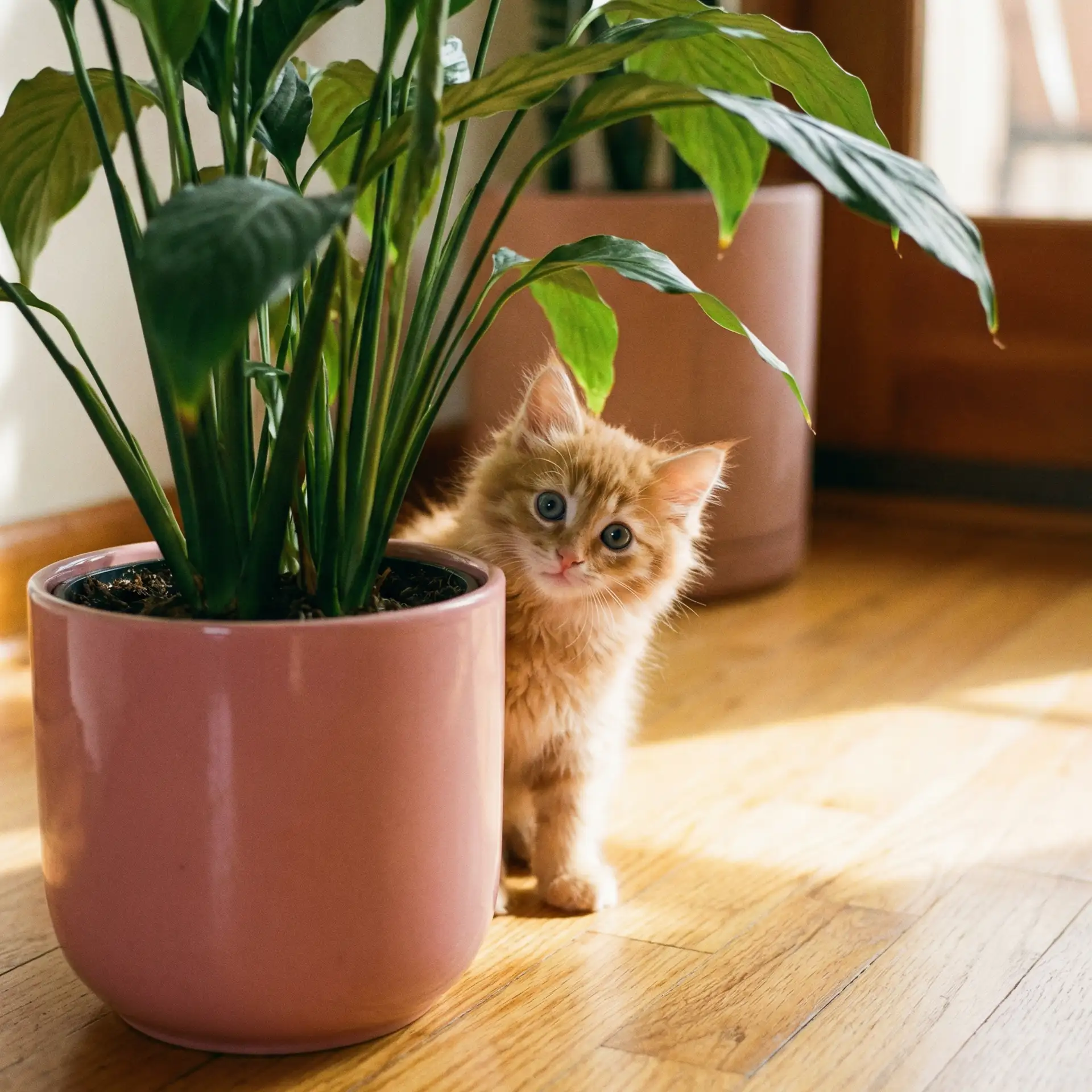 小猫从花盆后探头 - 年轻的母亲4兔费线